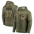 Johmsee T.Titans #37 Amani Hooker Player Olive Salute to Service Pullover Hoodies Home Game Stitched Jerseys