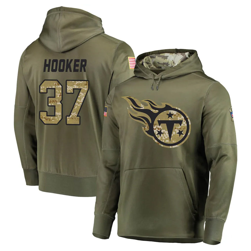 Johmsee T.Titans #37 Amani Hooker Player Olive Salute to Service Pullover Hoodies Home Game Stitched Jerseys