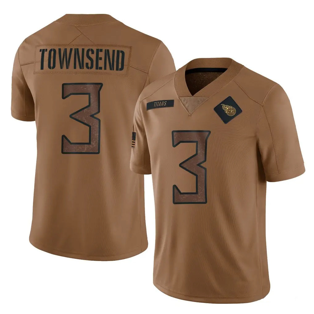 Johmsee T.Titans #3 Tommy Townsend Player Brown Limited Salute to Service Home Game Stitched Jerseys