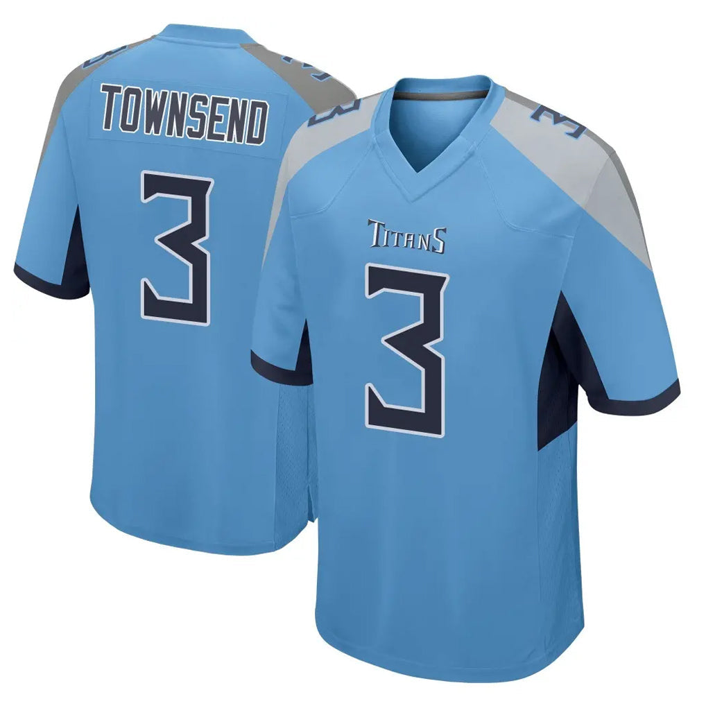 Johmsee T.Titans #3 Tommy Townsend Player Light Blue Home Game Stitched Jerseys