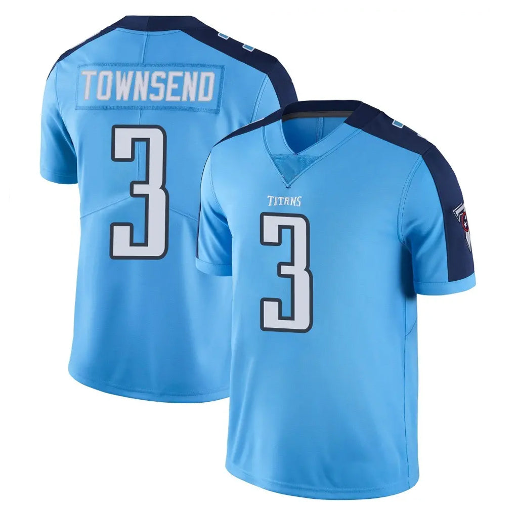 Johmsee T.Titans #3 Tommy Townsend Player Light Blue Limited Color Rush Home Game Stitched Jerseys