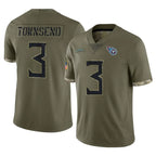 Johmsee T.Titans #3 Tommy Townsend Player Olive Limited Salute to Service Home Game Stitched Jerseys