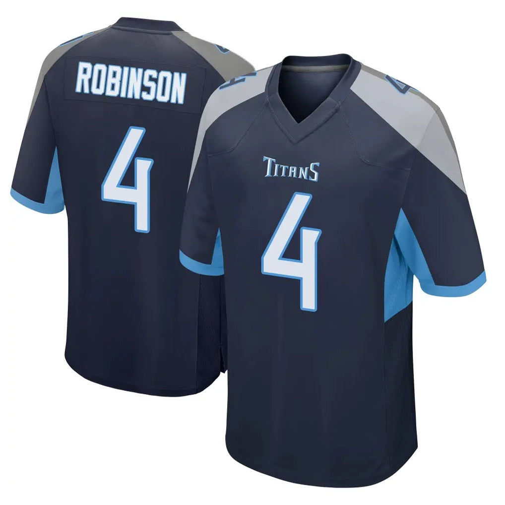 Johmsee T.Titans #4 Wan'Dale Robinson Player Navy Home Game Stitched Jerseys