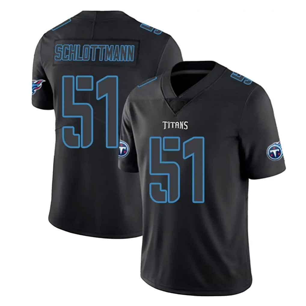 Johmsee T.Titans #51 Austin Schlottmann Player Black Impact Limited Home Game Stitched Jerseys