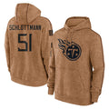 Johmsee T.Titans #51 Austin Schlottmann Player Brown Salute To Service Club Pullover Hoodies Home Game Stitched Jerseys