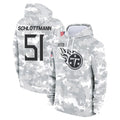 Johmsee T.Titans #51 Austin Schlottmann Player Camo Arctic Salute to Service Pullover Hoodies Home Game Stitched Jerseys