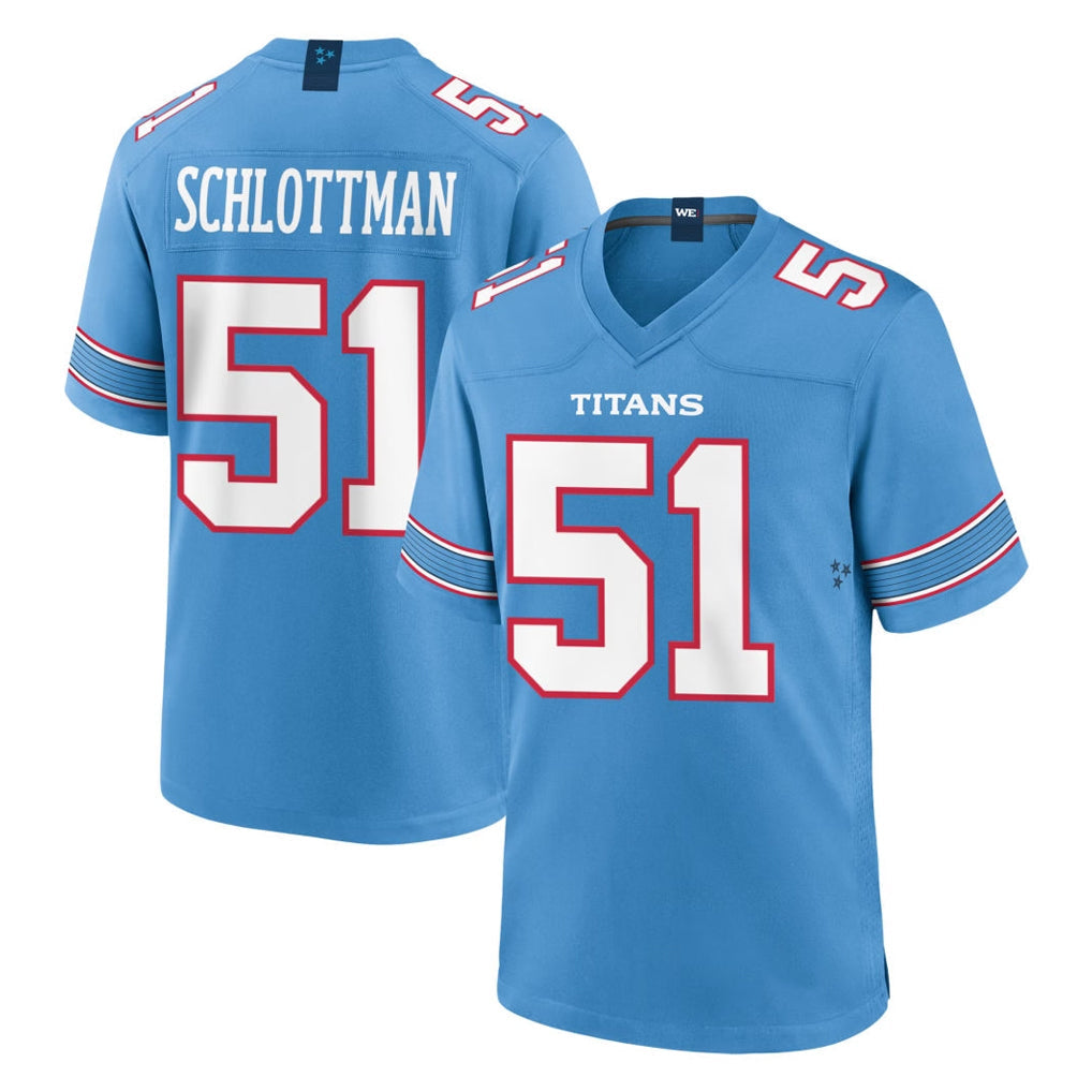 Johmsee T.Titans #51 Austin Schlottmann Player Light Blue 2026 Game Home Stitched Jerseys