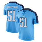 Johmsee T.Titans #51 Austin Schlottmann Player Light Blue Limited Color Rush Home Game Stitched Jerseys