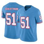 Johmsee T.Titans #51 Austin Schlottmann Player Light Blue Limited Vapor F.U.S.E. Home Game Stitched Jerseys