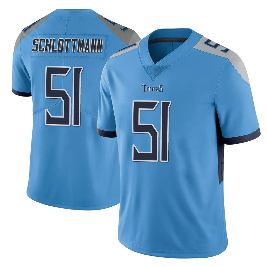 Johmsee T.Titans #51 Austin Schlottmann Player Light Blue Limited Vapor Untouchable Home Game Stitched Jerseys