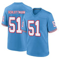 Johmsee T.Titans #51 Austin Schlottmann Player Light Blue Oilers Throwback Home Game Stitched Jerseys