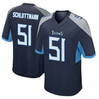 Johmsee T.Titans #51 Austin Schlottmann Player Navy Home Game Stitched Jerseys