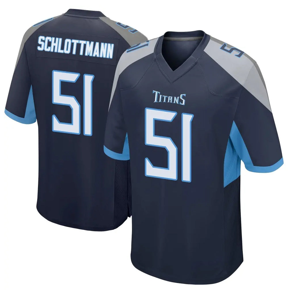 Johmsee T.Titans #51 Austin Schlottmann Player Navy Home Game Stitched Jerseys