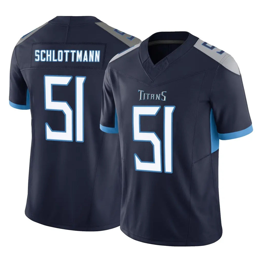 Johmsee T.Titans #51 Austin Schlottmann Player Navy Limited Vapor F.U.S.E. Home Game Stitched Jerseys