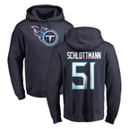 Johmsee T.Titans #51 Austin Schlottmann Player Navy Logo Pullover Hoodies Home Game Stitched Jerseys