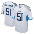 Johmsee T.Titans #51 Austin Schlottmann Player White Home Game Stitched Jerseys