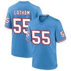 Johmsee T.Titans #55 JC Latham Player Blue Throwback Alternate Game Stitched Jerseys
