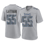 Johmsee T.Titans #55 JC Latham Player Gray Atmosphere Fashion Home Game Stitched Jerseys