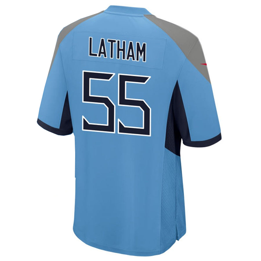 Johmsee T.Titans #55 JC Latham Player Light Blue Home Game Stitched Jerseys