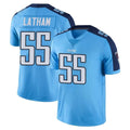 Johmsee T.Titans #55 JC Latham Player Light Blue Limited Color Rush Home Game Stitched Jerseys
