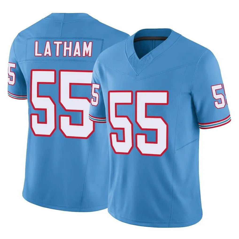 Johmsee T.Titans #55 JC Latham Player Light Blue Limited Vapor F.U.S.E. Home Game Stitched Jerseys
