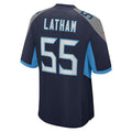 Johmsee T.Titans #55 JC Latham Player Navy Home Game Stitched Jerseys