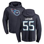 Johmsee T.Titans #55 JC Latham Player Navy Logo Pullover Hoodies Home Game Stitched Jerseys