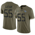 Johmsee T.Titans #55 JC Latham Player Olive Salute To Service Limited Stitched Jerseys