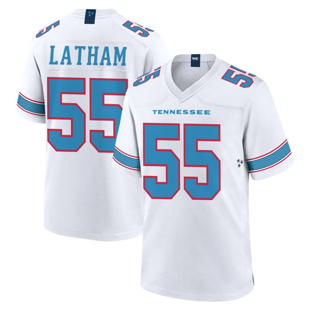 Johmsee T.Titans #55 JC Latham Player White 2026 Game Home Stitched Jerseys