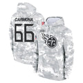 Johmsee T.Titans #66 Fernando Carmona Jr. Player Camo Arctic Salute to Service Pullover Hoodies Home Game Stitched Jerseys