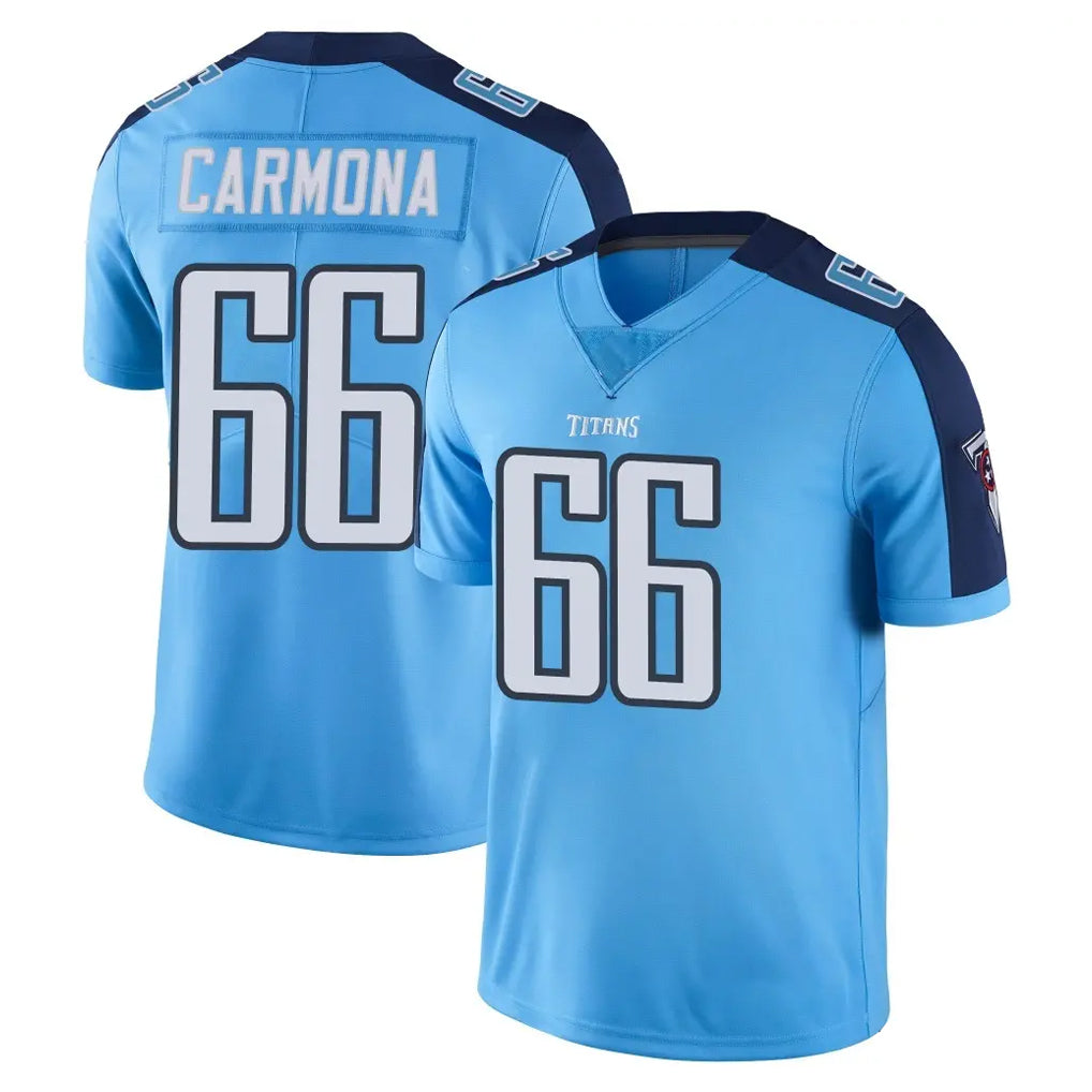 Johmsee T.Titans #66 Fernando Carmona Jr. Player Light Blue Limited Color Rush Home Game Stitched Jerseys