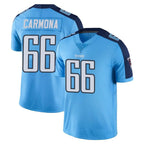 Johmsee T.Titans #66 Fernando Carmona Jr. Player Light Blue Limited Color Rush Home Game Stitched Jerseys
