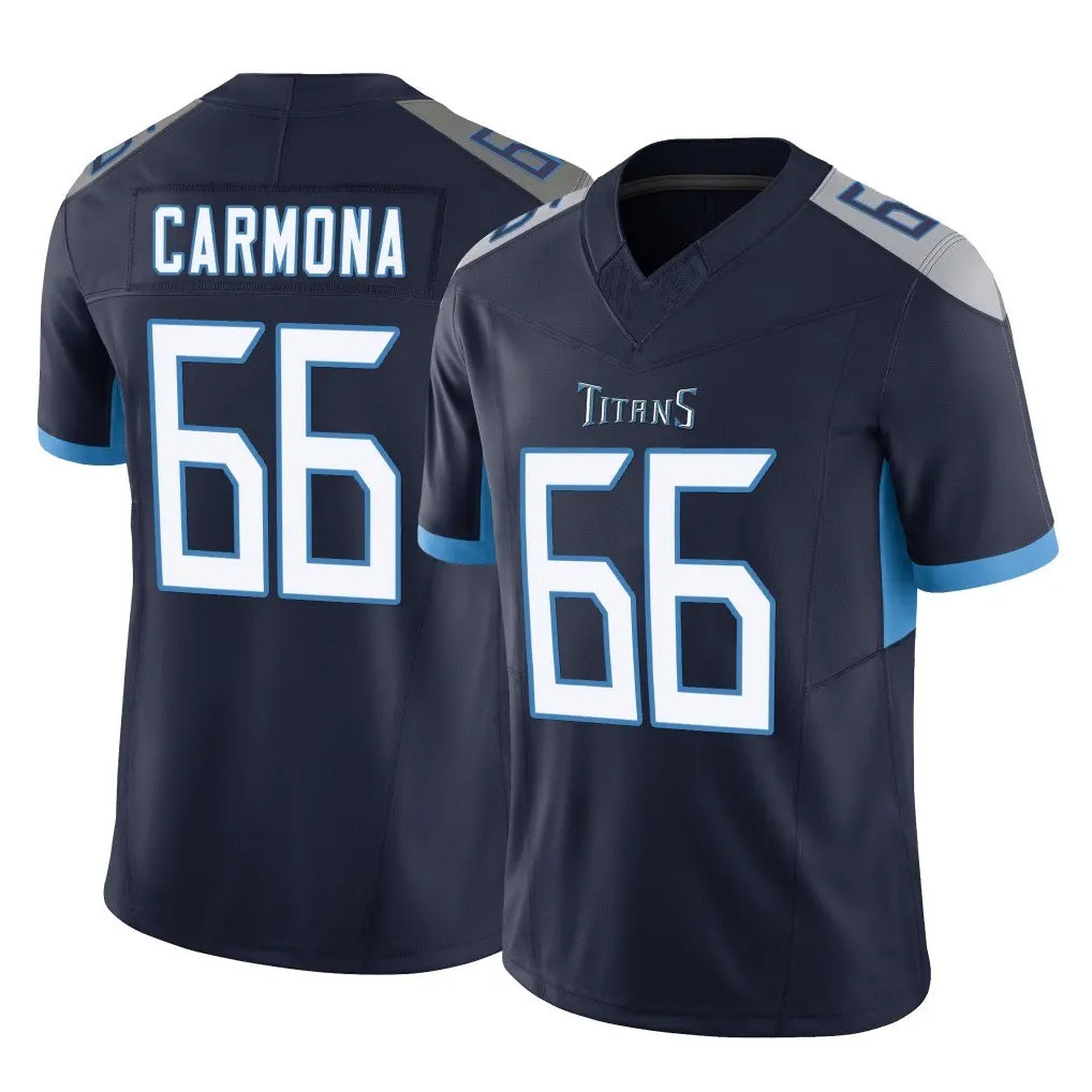 Johmsee T.Titans #66 Fernando Carmona Jr. Player Navy Limited Vapor F.U.S.E. Home Game Stitched Jerseys
