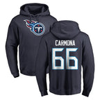Johmsee T.Titans #66 Fernando Carmona Jr. Player Navy Logo Pullover Hoodies Home Game Stitched Jerseys