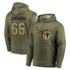 Johmsee T.Titans #66 Fernando Carmona Jr. Player Olive Salute to Service Pullover Hoodies Home Game Stitched Jerseys