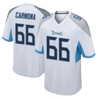 Johmsee T.Titans #66 Fernando Carmona Jr. Player White Home Game Stitched Jerseys