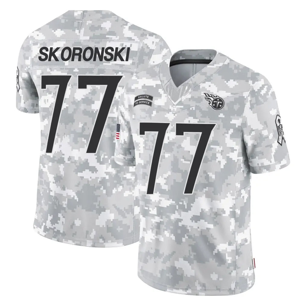 Johmsee T.Titans #77 Peter Skoronski Player Arctic Camo Limited Salute to Service Home Game Stitched Jerseys