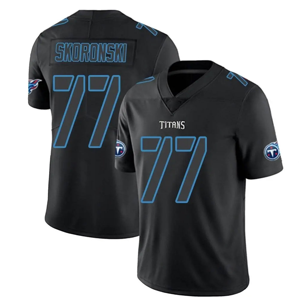 Johmsee T.Titans #77 Peter Skoronski Player Black Impact Limited Home Game Stitched Jerseys