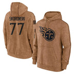 Johmsee T.Titans #77 Peter Skoronski Player Brown Salute To Service Club Pullover Hoodies Home Game Stitched Jerseys