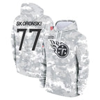 Johmsee T.Titans #77 Peter Skoronski Player Camo Arctic Salute to Service Pullover Hoodies Home Game Stitched Jerseys