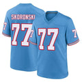 Johmsee T.Titans #77 Peter Skoronski Player Light Blue Oilers Throwback Home Game Stitched Jerseys