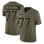 Johmsee T.Titans #77 Peter Skoronski Player Olive Limited 2025 Salute to Service Home Game Stitched Jerseys