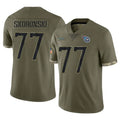 Johmsee T.Titans #77 Peter Skoronski Player Olive Limited Salute to Service Home Game Stitched Jerseys