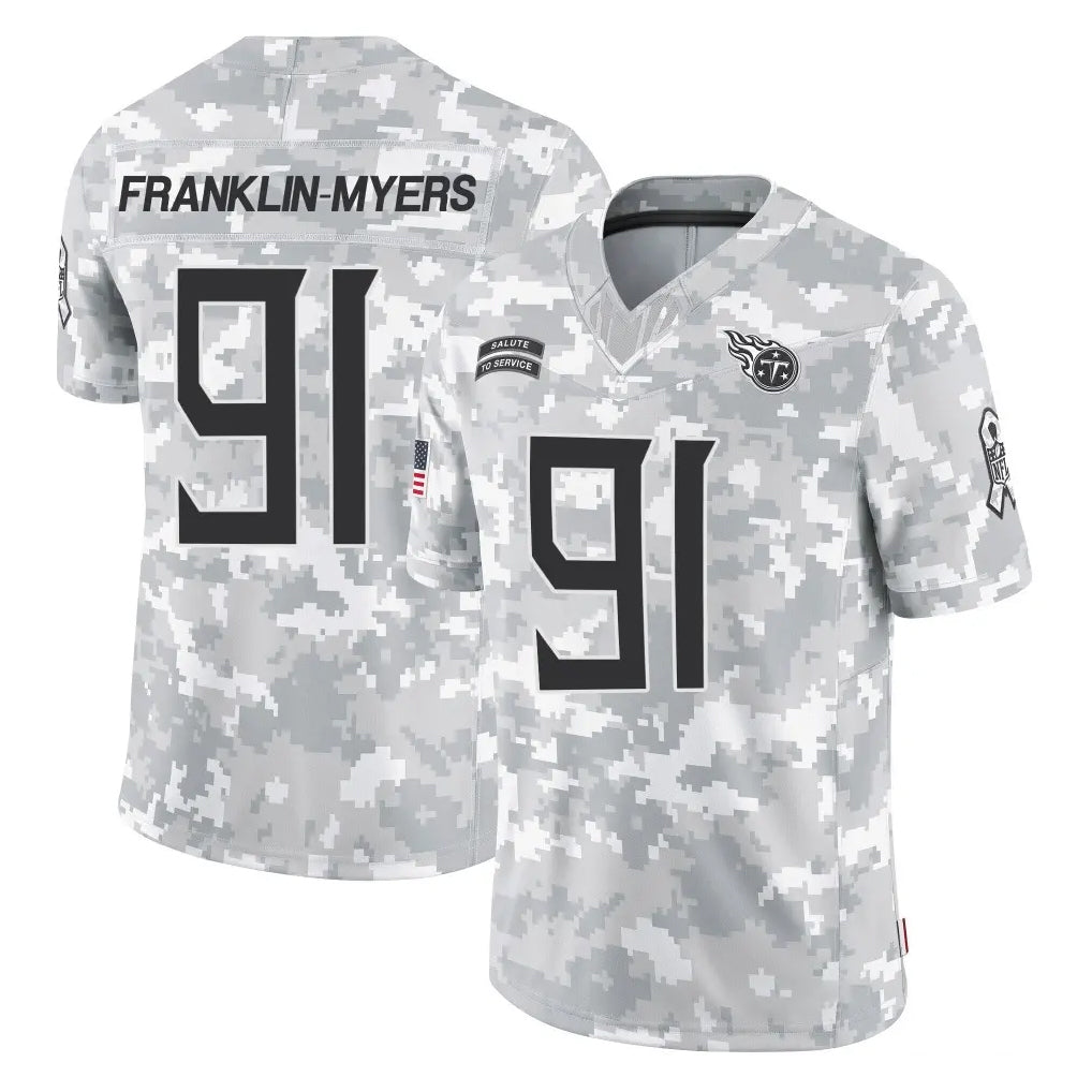Johmsee T.Titans #91 John Franklin-Myers Player Arctic Camo Limited Salute to Service Home Game Stitched Jerseys
