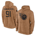 Johmsee T.Titans #91 John Franklin-Myers Player Brown Salute To Service Club Pullover Hoodies Home Game Stitched Jerseys
