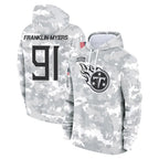 Johmsee T.Titans #91 John Franklin-Myers Player Camo Arctic Salute to Service Pullover Hoodies Home Game Stitched Jerseys