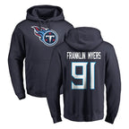 Johmsee T.Titans #91 John Franklin-Myers Player Navy Logo Pullover Hoodies Home Game Stitched Jerseys
