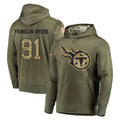 Johmsee T.Titans #91 John Franklin-Myers Player Olive Salute to Service Pullover Hoodies Home Game Stitched Jerseys