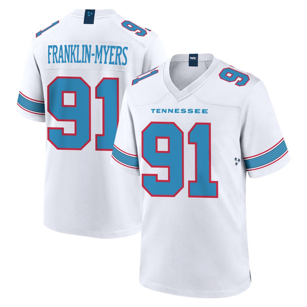 Johmsee T.Titans #91 John Franklin-Myers Player White 2026 Game Home Stitched Jerseys