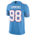 Johmsee T.Titans #98 Jeffery Simmons Light Blue Team Vapor F.U.S.E. Stitched Limited Jerseys